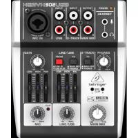 Микшер Behringer 302USB, 1 микрофонный моновход, 2 стерео входа, USB интерфейс