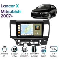 Штатная магнитола Wide Media Mitsubishi Lancer X 2007+ / Android 10, 10 дюймов, 2/32GB, 8 ядер, DSP, 4G