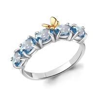 Серебряное кольцо Aquamarine А6571705 с топазом, Серебро 925°, размер 16,5