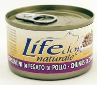 Lifedog chicken livers Деликатес для собак Куриная Печень в соусе банка 90гр 124 (2 шт)