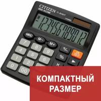 Калькулятор настольный CITIZEN SDC-812NR, малый (124х102 мм), 12 разрядов, двойное питание