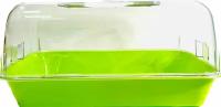 Клетка-террариум Зооэкспресс, для грызунов с пласт. дверкой и комплектацией 33х24х15, малый, зеленый