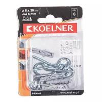 Дюбель + S-крючок D6х30 мм / 4,5х50 мм 6 шт FIX06S KOELNER