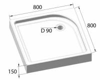 Душевой поддон 80x80 BelBagno Tray TRAY-BB-A-80-15-W