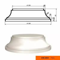 Основание к фасадной колонне из пенополистирола с покрытием LEPNINAPLAST-FASAD (Лепнинапласт-фасад) КЛВ-205/4 FULL