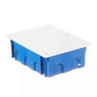 Коробка распределительная Промрукав (80-0970) для скрытой установки в гипсокартон 196х146х70 мм 12 вводов синяя IP20 с крышкой безгалогенная