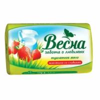 Мыло туалетное 90 г, весна "Земляника со сливками", 6090