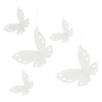 Подвесные украшения "Белые бабочки", 5 штук