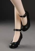 Dollmore MSD High Heels Shoes - Basic Shoes (Базовые туфли на высоком каблуке с ремешком цвет черный для кукол Доллмор)