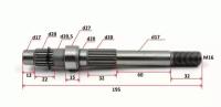 Вал колеса (ведомый вал редуктора) длинный (два амортизатора) 50сс (139QMB)
