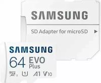 Карта памяти MicroSD 64GB Samsung Samsung Class 10 Evo Plus U1 (R/W 130 MB/s) (MB-MC64KA/RU)