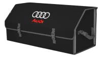 Органайзер-саквояж в багажник "Союз" (размер XXL). Цвет: черный с серой окантовкой и вышивкой Audi (Ауди)