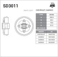 sd3011_барабан тормозной! daewoo matiz 0.8/1.0 98>