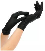 Перчатки нитриловые одноразовые Nitrimax чёрные, 10 пар / 20 шт, размер XL