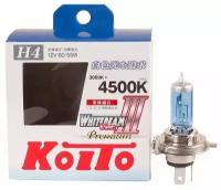 Лампа галогенная KOITO H4 12V- 60/55W (P43t) Whitebeam 135/125W, 1шт, 0744W