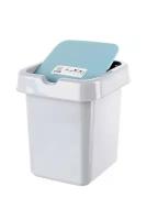 Корзина для сбора бумаг, мусора 25 литров урна контейнер с крышкой на клапане Push to Open для офиса, дома для выноса, утилизации, сортировки бытовых отходов, пластик Spin&Clean