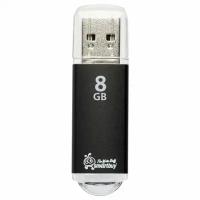 Флеш-диск 8 GB, комплект 5 шт., SMARTBUY V-Cut, USB 2.0, металлический корпус, черный, SB8GBVC-K