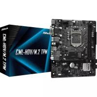 ASROCK Материнская плата ASRock CML-HDV/M.2 TPM, LGA 1200, H310, 2xDDR4, DVI, VGA, HDMI, mATX