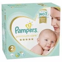 Подгузники комплект 102 шт. PAMPERS (Памперс) "Premium Care", размер 2 (4-8 кг), 8001090646323