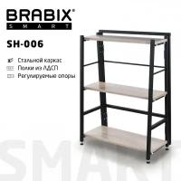 Стеллаж BRABIX Smart SH-006 605х295х790 мм лофт металл/ЛДСП дуб каркас черный 641870 (1)