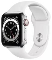 Умные часы Apple Watch Series 6 GPS 40mm Stainless Steel Case with Sport Band, белый