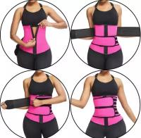 Неопреновый корректирующий корсет для тренировки Waist Training фитнес пояс для похудения, розовый XL