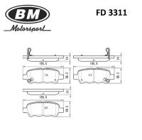 BM колодки тормозные дисковые ЗАД, NISSAN - QASHQAI (J10)/(J11), X-TRAIL (T31)(T32) FD3311