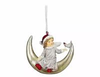 Ёлочная игрушка лунный ангелок, полистоун, 8 см, Edelman