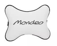 Автомобильная подушка на подголовник экокожа Milk с логотипом автомобиля FORD Mondeo