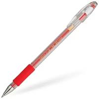 Crown Ручка гелевая Crown "Hi-Jell Grip" красная, 0,5мм, грип