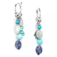 Серьги Nature Bijoux, Blue stones, с подвесками из говлита, ларимара содалита и стеклянных бусин, NB20.2-12-75101 (синий)