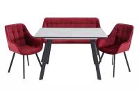 Обеденная группа "Лофт", диван 138х59 см, раскладной стол 120(155)х80 см, красный