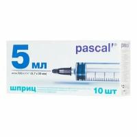 Шприц 3-х компонентный с иглой Pascal'/Паскаль 0,7x30мм 5мл 10шт