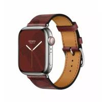 Apple Watch Hermes Series 7 45mm (Silver Stainless Steel Case with Circuit H Single Tour) Rouge H/Noir