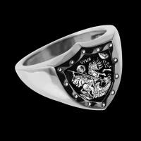 Серебряное кольцо Великомученик Георгий Победоносец Юз Елизавета 14037, Серебро 925°, размер 23,5