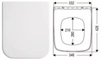 Крышка - сиденье Haro Quad (Харо Куад) для унитазов Belbagno Alpina, Della Quattro, Duravit Happy D.2, Vitra Retro / S20, Am Pm Like, Cersanit Berger, Keramag 500, Serel Diagonal, Arkus K-103, микролифт, дюропласт 535107