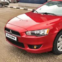 Бампер передний в цвет кузова Mitsubishi Lancer X Митсубиси Лансер 10 P26 - ORIENT RED - Красный