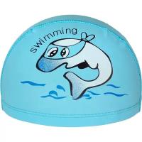 E41282 Шапочка для плавания детская Дельфин ПУ аквамарин Спортекс