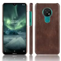 Кожаная накладка-чехол для Nokia 7.2 / Nokia 6.2 (коричневый)