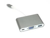 Аксессуар Адаптер Vbparts для APPLE MacBook Type-C - VGA/USB 3.0 + Type-C Grey 075340