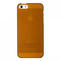 Чехол накладка XINBO Soft Touch для iPhone 5/5S/SE коричневый 0,8мм (в комплекте пленка)