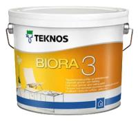 Краска Teknos BIORA 3 Kattomaali акриловая, для стен и потолков, матовая 0.9л;белый
