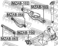 FEBEST MZAB-102 сайленблок задней тяги (MAZDA CX-7 ER 2006-) FEBEST