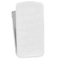 Кожаный чехол для Samsung Galaxy S4 (i9500) Melkco Premium Leather Case - Jacka Type (Crocodile Print Pattern - White)