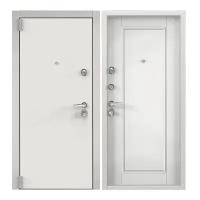 Дверь входная для квартиры Torex Сomfort 950х2050, левый, тепло-шумоизоляция, антикоррозийная защита, замки 4-ого класса защиты, белый/бежевый