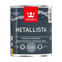 Краска для металла по ржавчине 3в1 молотковая Metallista TIKKURILA 0,9 л серебристая