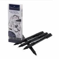 Faber-Castell Капиллярные ручки, набор 4 штуки MANGA, толщина 0,1/0,3/0,5мм, артикул 167132