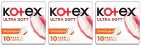 Kotex Прокладки гигиенические Ultra Soft, Normal, 10 штук в упаковке, 3 упаковки