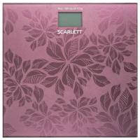 Весы напольные Scarlett SC-217 электронные вес до 180 кг квадратные стекло розовые