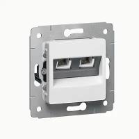 Legrand Cariva Бел Розетка компьютерная 2-ая RG 45 UTP 6 кат